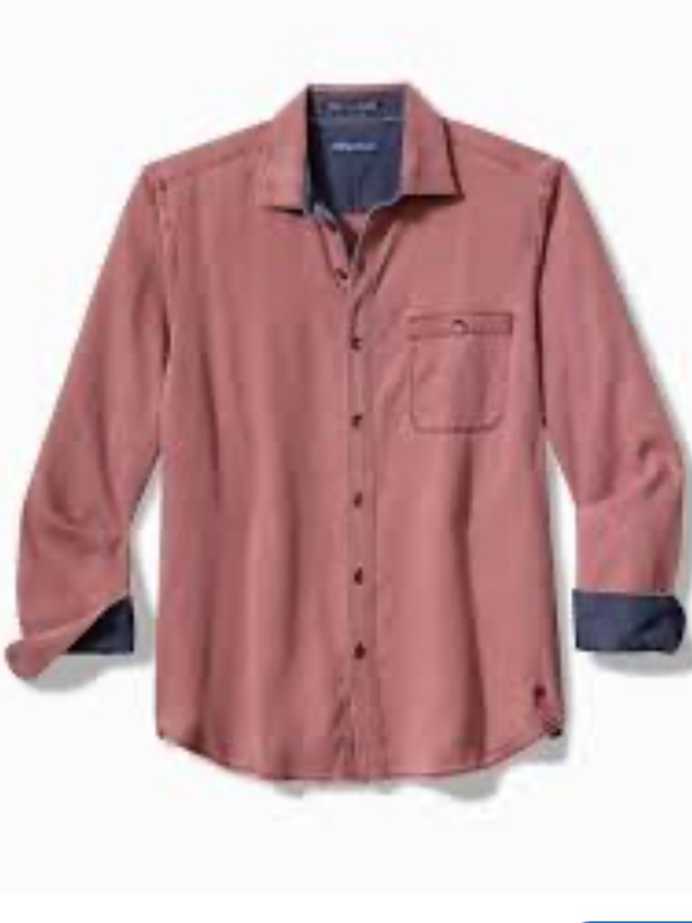 NWOT Tommy Bahama Men's Button-Down Shirt Cherry Stone Shade Denim Contrasting
